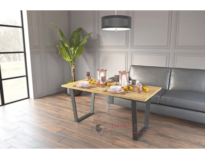 LOUISIANA, jídelní stůl 160x80cm, černá / dub artisan