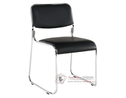 BULUT, konferenční židle, chrom / ekokůže černá