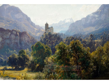 D-6678 Julius Lange - Horská krajina s hradem