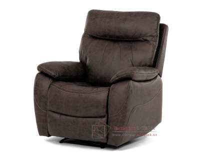 TV-4092 BR3 relaxační polohovací křeslo, látka coffee v dekoru vintage