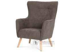 AK-313 LAN2, čalouněné křeslo - ušák, přírodní / látka lanýžová