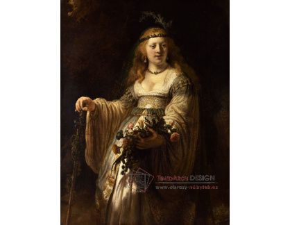 R4-110 Rembrandt - Saskia van Uylenburgh v arkádském kostýmu