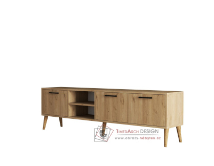 EXXEN 1587, televizní stolek 3-dveřový, dub