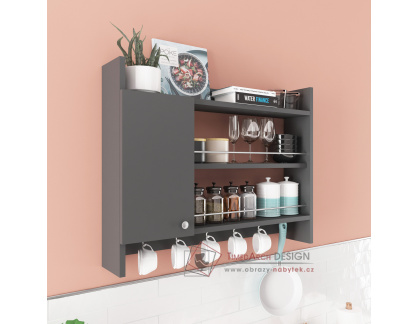 KNERR, závěsná skříňka 1-dveřová, antracit