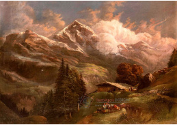 A-677 Gustav Barbarini - Vysokohorská pastvina s výhledem na alpské vrcholy