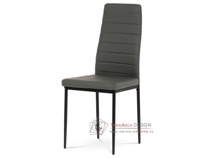DCL-372 GREY, jídelní židle, černá / ekokůže šedá