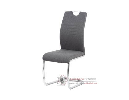 DCL-405 GREY2, jídelní židle, chrom / látka šedá + ekokůže šedá
