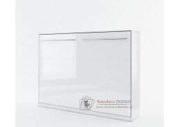 CONCEPT PRO CP-04, široká výklopná postel 140x200cm, bílá / bílý lesk