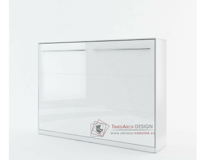 CONCEPT PRO CP-04, široká výklopná postel 140x200cm, bílá / bílý lesk