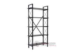 ELYSIAN, policový regál, černá / černé dřevo