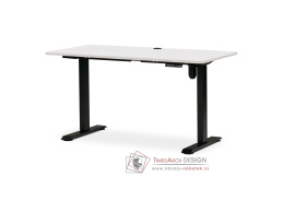 LT-W140 WT, kancelářský stůl s elektricky nastavitelnou výškou, černá / bílá