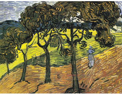 R2-930 Vincent van Gogh - Krajina se stromy a postavou