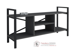 TRIER, televizní stolek, černá / antracit