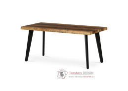 CT-F4412 OLW, konferenční stůl 120x60cm, černý lak / staré dřevo
