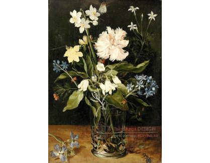 BRG-239 Jan Brueghel - Zátiší s květinami ve skleněné váze