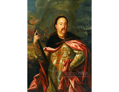 KO II-497 Neznámý autor - Portrét Jana III Sobieského s bitvou na pozadí