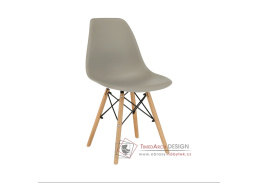 CINKLA 3 NEW, jídelní židle, buk / plast teple šedý