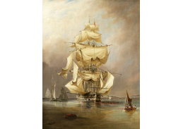 A-4667 Richard Brydges Beechey - HMS Asie zvedá plachty