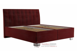 SARA, čalouněná postel 160x200cm, látka vínově červená
