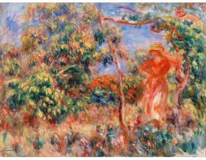 D-6867 Pierre-Auguste Renoir - Žena v červeném v krajině