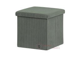 TAB-471 GRN6, taburet s úložným prostorem, látka zelená