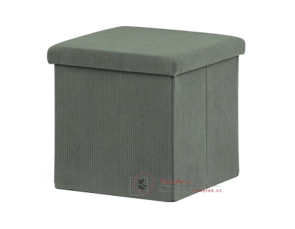 TAB-471 GRN6, taburet s úložným prostorem, látka zelená