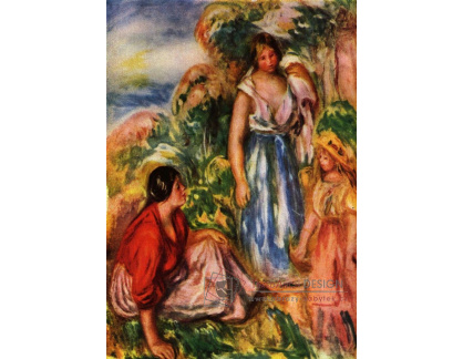 R14-108 Pierre-Auguste Renoir - Dvě ženy a mladá dívka na pozadí krajiny