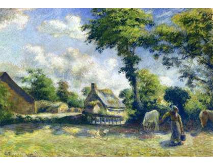 VCP-156 Camille Pissarro - Krajina v Melleray, napájení koní