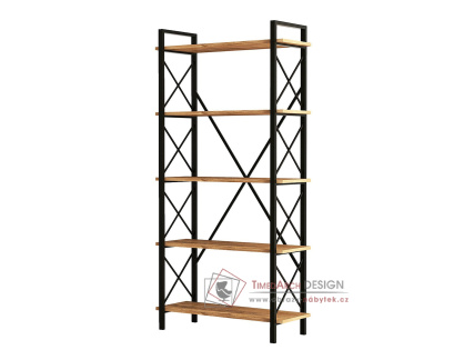 NERO ELIT, policový regál, černá / borovice Atlantic