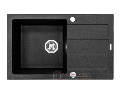SPARTA PLUS LUX 1B 1D, pyragranitový dřez 78x48 cm, black