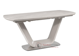 ARMANI, jídelní stůl rozkládací 160-220x90cm, šedá / ceramic šedý mramor
