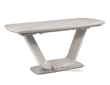 ARMANI, jídelní stůl rozkládací 160-220x90cm, šedá / ceramic šedý mramor