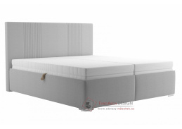 DARIS, čalouněná postel 180x200cm, látka šedá