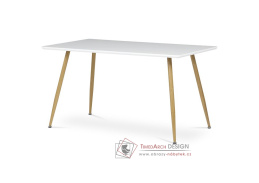 HT-W1214 WT, jídelní stůl 140x80cm, dub / bílá