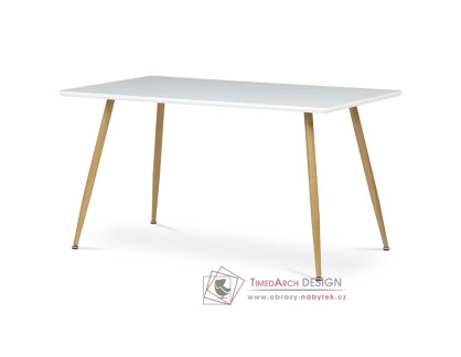 HT-W1214 WT, jídelní stůl 140x80cm, dub / bílá