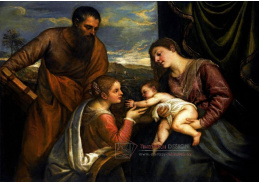 Tizian - Madonna s dítětem, svatým Lukášem a Kateřinou Alexandrijskou
