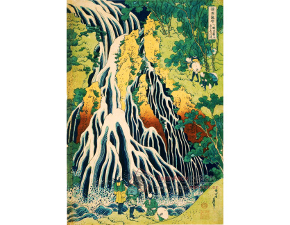 KO II-298 Katsushika Hokusai - Poutníci na Kirifuri u vodopádu