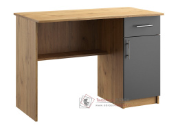 OFFICE KIT 5, pracovní stůl 1-dveřový se zásuvkou - pravý, dub apalačský / šedá