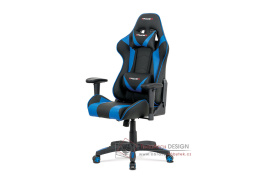 KA-F03 BLUE, kancelářská židle, ekokůže modrá + černá