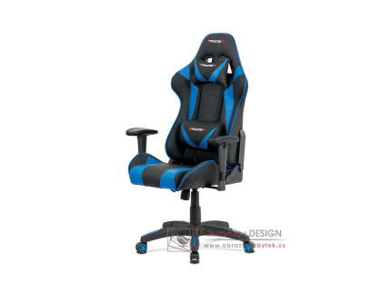 KA-F03 BLUE, kancelářská židle, ekokůže modrá + černá