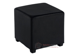 NIKI, taburet, textilní PU kůže černá