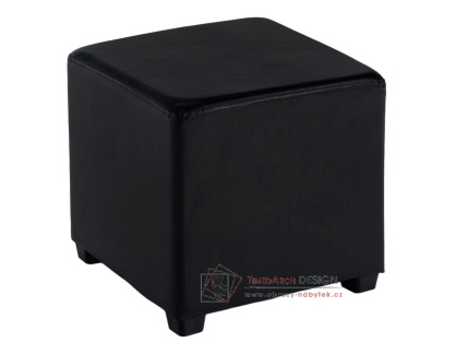 NIKI, taburet, textilní PU kůže černá