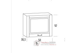 CHARLOTTA, horní skříňka 1-dveřová 50В/450, výběr provedení