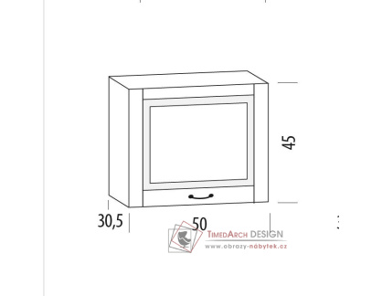 CHARLOTTA, horní skříňka 1-dveřová 50В/450, výběr provedení