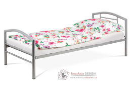 BED-1900 SIL, kovová postel 90x200cm, šedý lesk