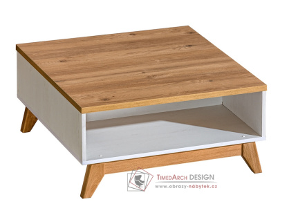 SVEEN SV10, konferenční stolek 80,5x80,5cm, borovice andersen / dub nash