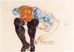 VES 14 Egon Schiele - Blondýna s černými punčochami