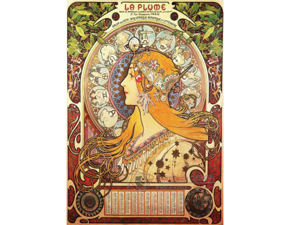 VAM79 Alfons Mucha - La Plume, Zodiac