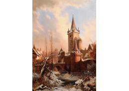XV-307 Carl Ludwig Ferdinand Messmann - Zámek v zimní krajině