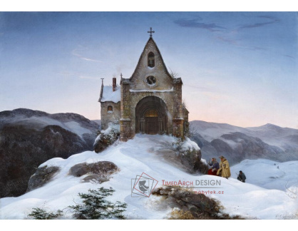 A-5338 Ernst Ferdinand Oehme - Horská kaple v zimě